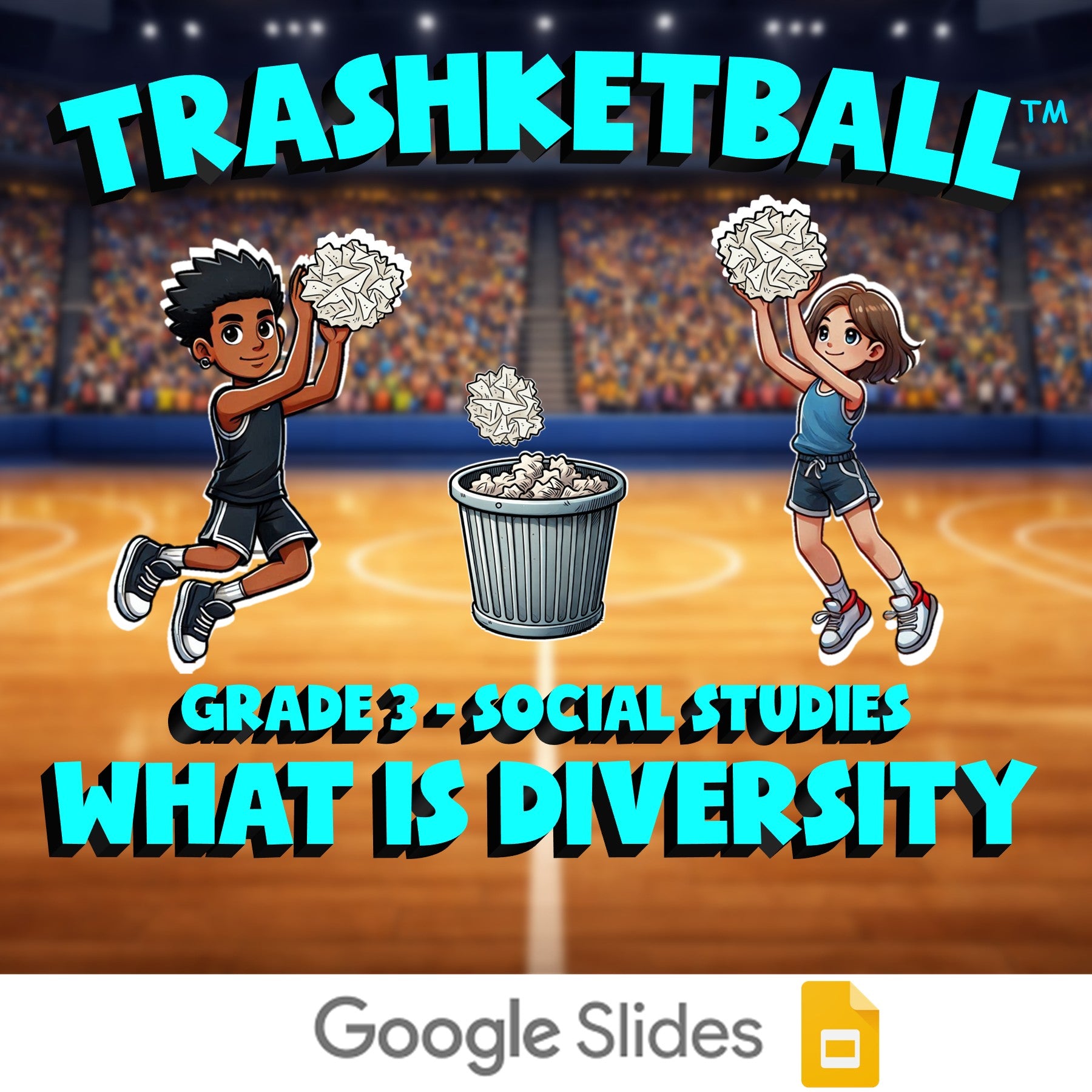 What Is Diversity TRASHKETBALL Socials Game - No Prep Grade 3 Review Activity