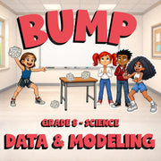 Data & Modeling BUMP Science Game - No Prep Grade 8 Review Activity