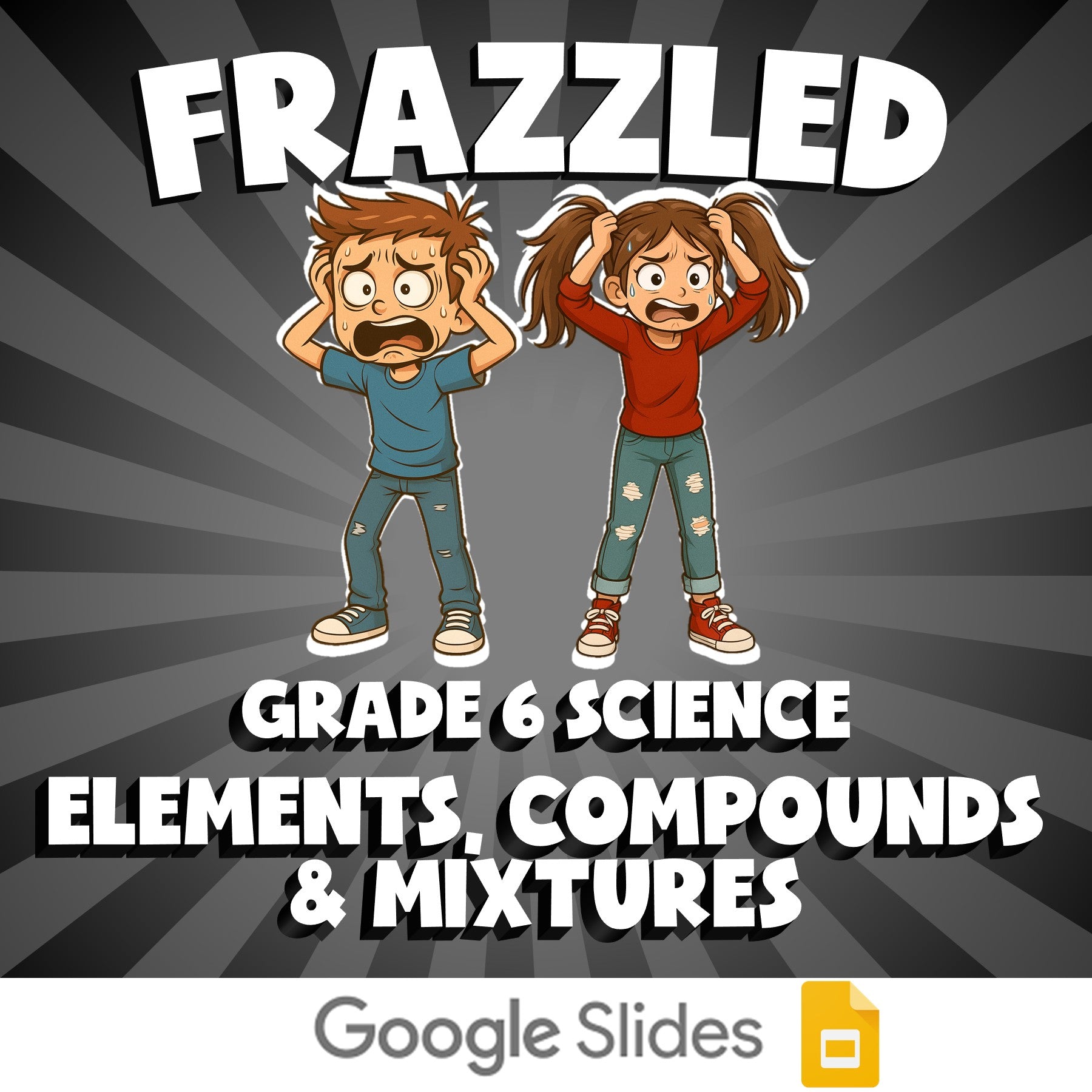 Elements, Compounds & Mixtures FRAZZLED Science Game - No Prep Grade 6 Review