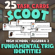 Fundamental Trig Identities SCOOT TASK CARDS Math Game - No Prep Algebra 2