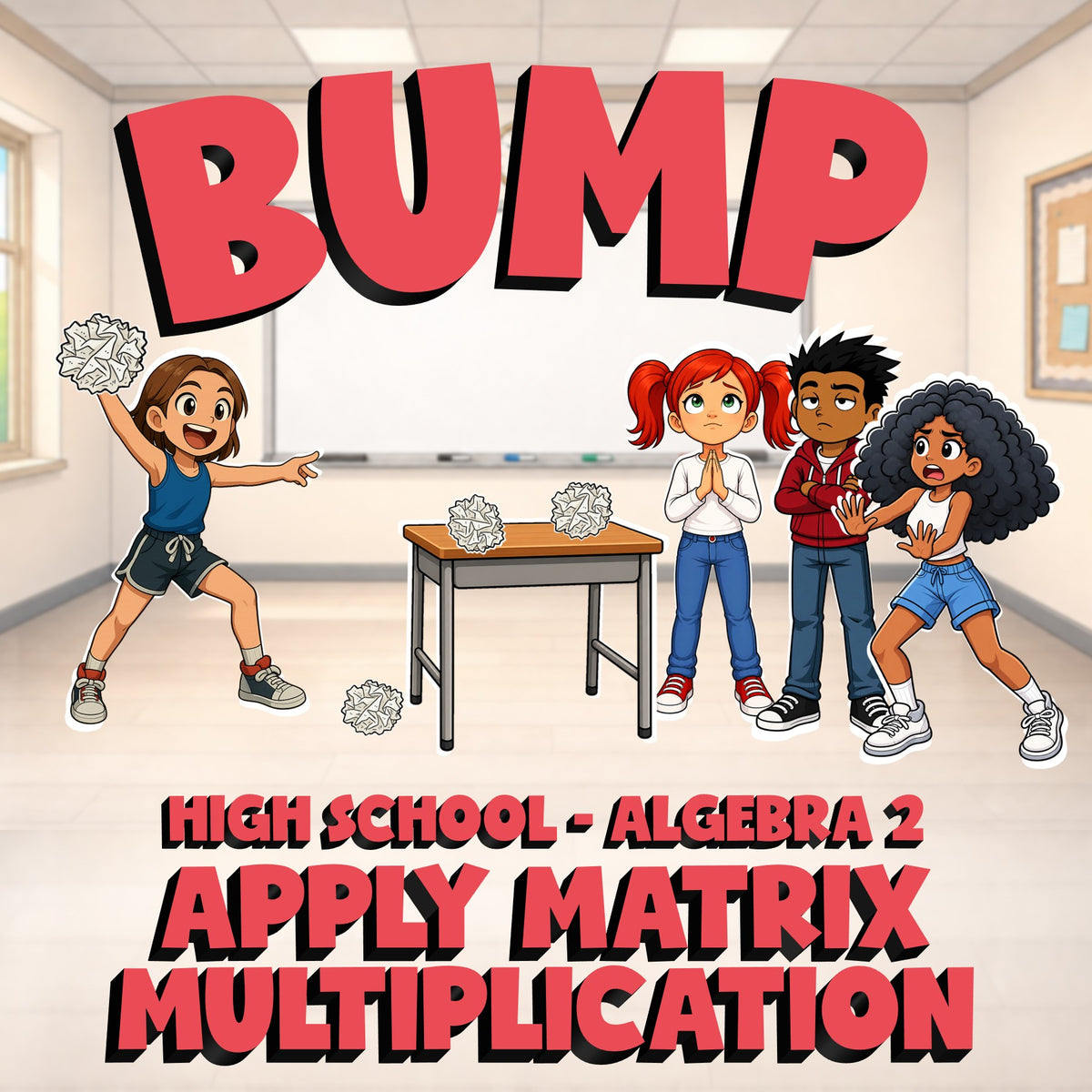 Apply Matrix Multiplication BUMP Math Game - No Prep Algebra 2 Review Activity