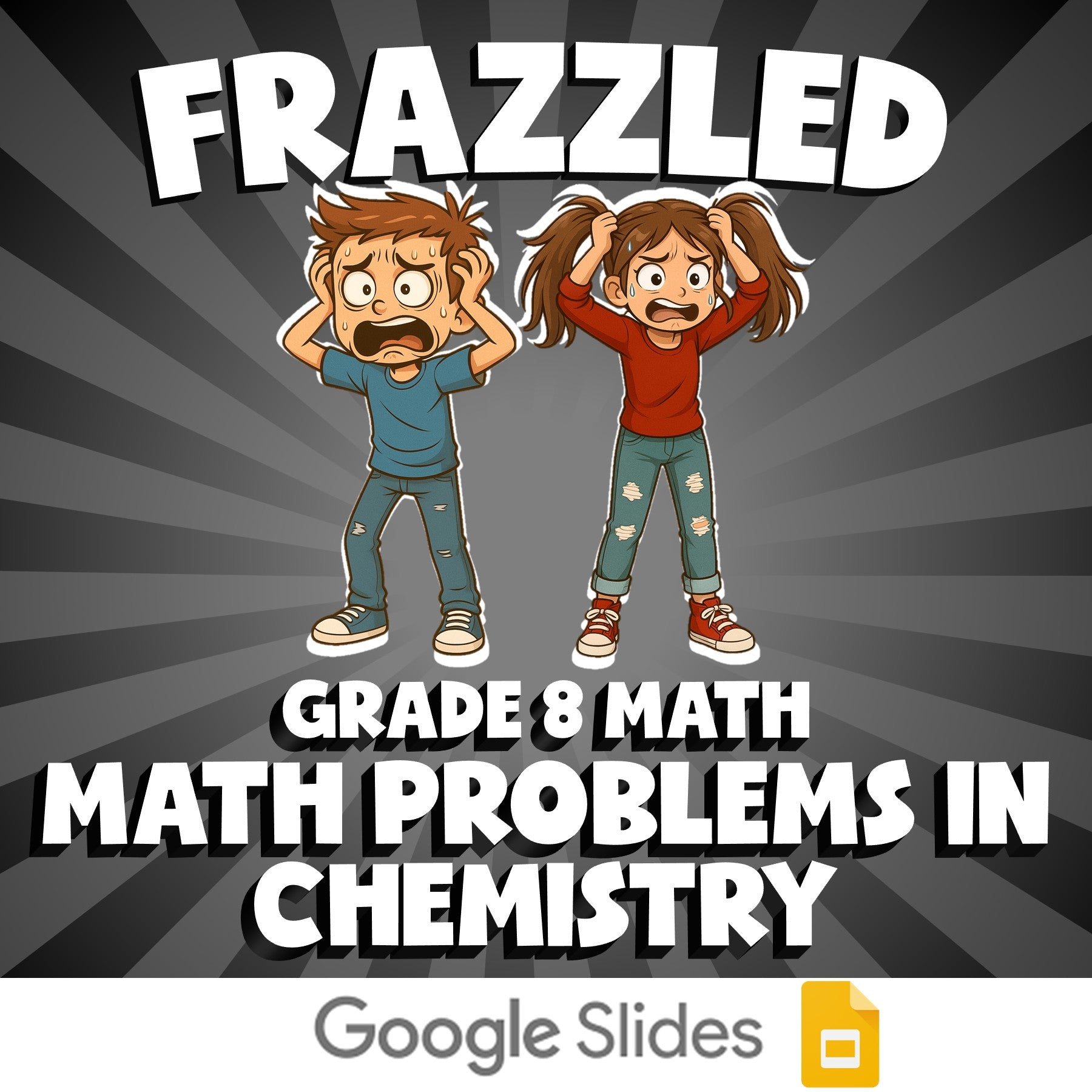 Math Problems in Chemistry FRAZZLED Math Game - No Prep Grade 8 Review Activity