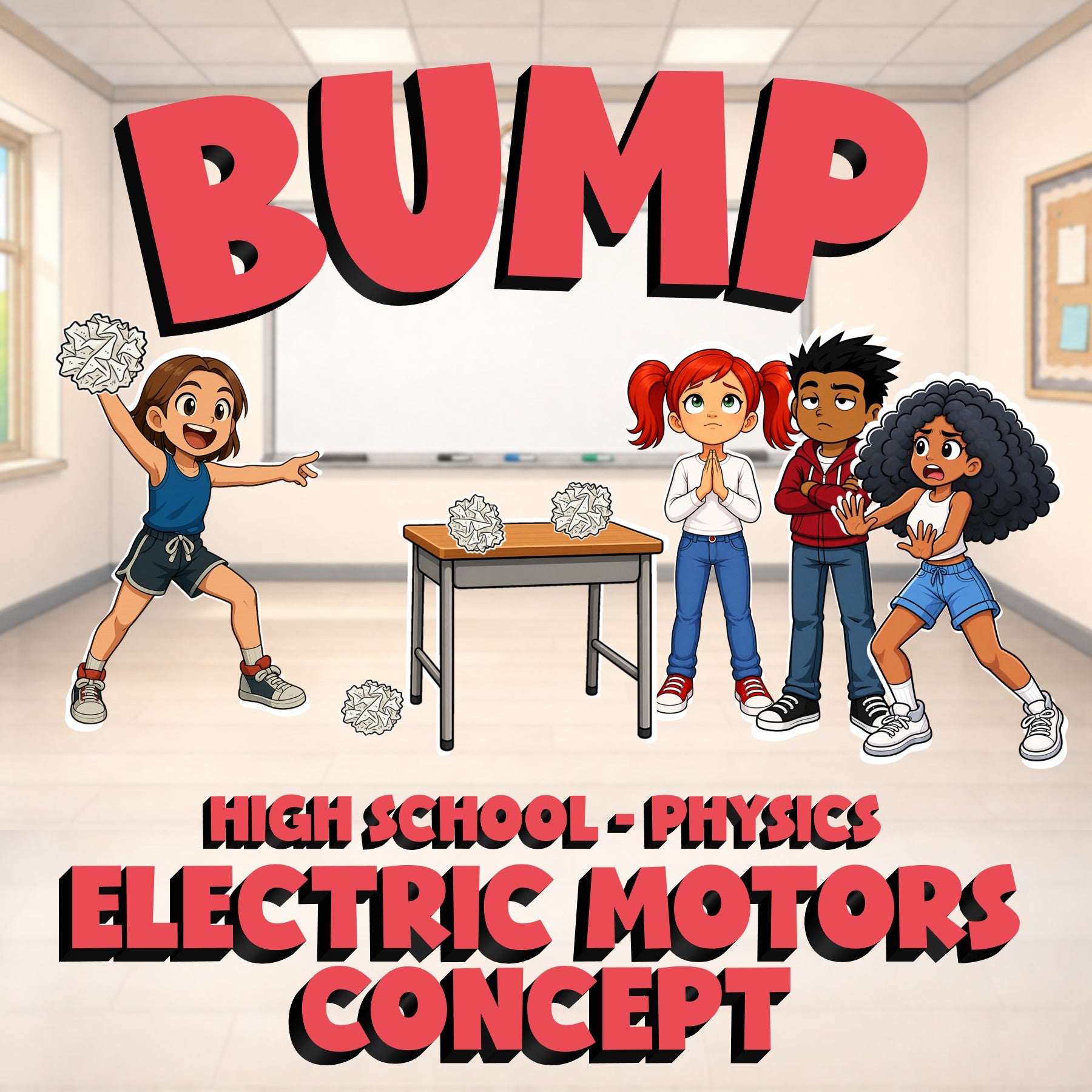 Electric Motors Concept BUMP Science Game - No Prep Physics Review Activity