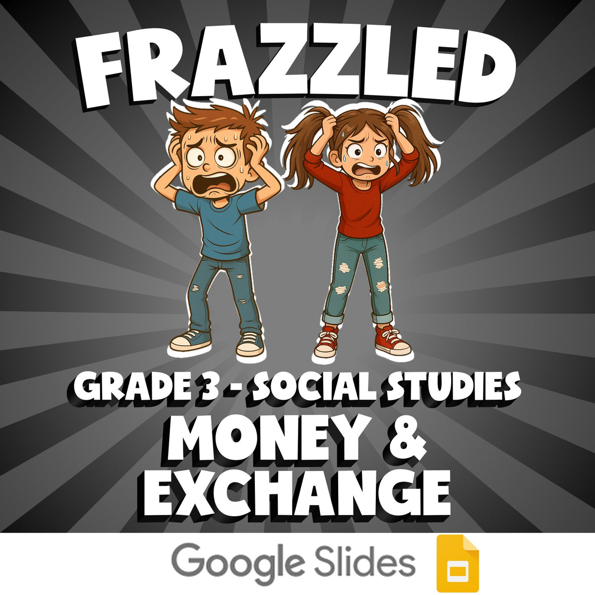 Money & Exchange FRAZZLED Socials Game - No Prep Grade 3 Review Activity