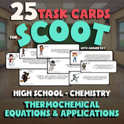 Thermochemical Equations & Applications SCOOT TASK CARDS Science Game Chemistry