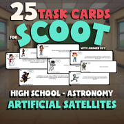 Artificial Satellites SCOOT TASK CARDS Science Game - No Prep Astronomy Review