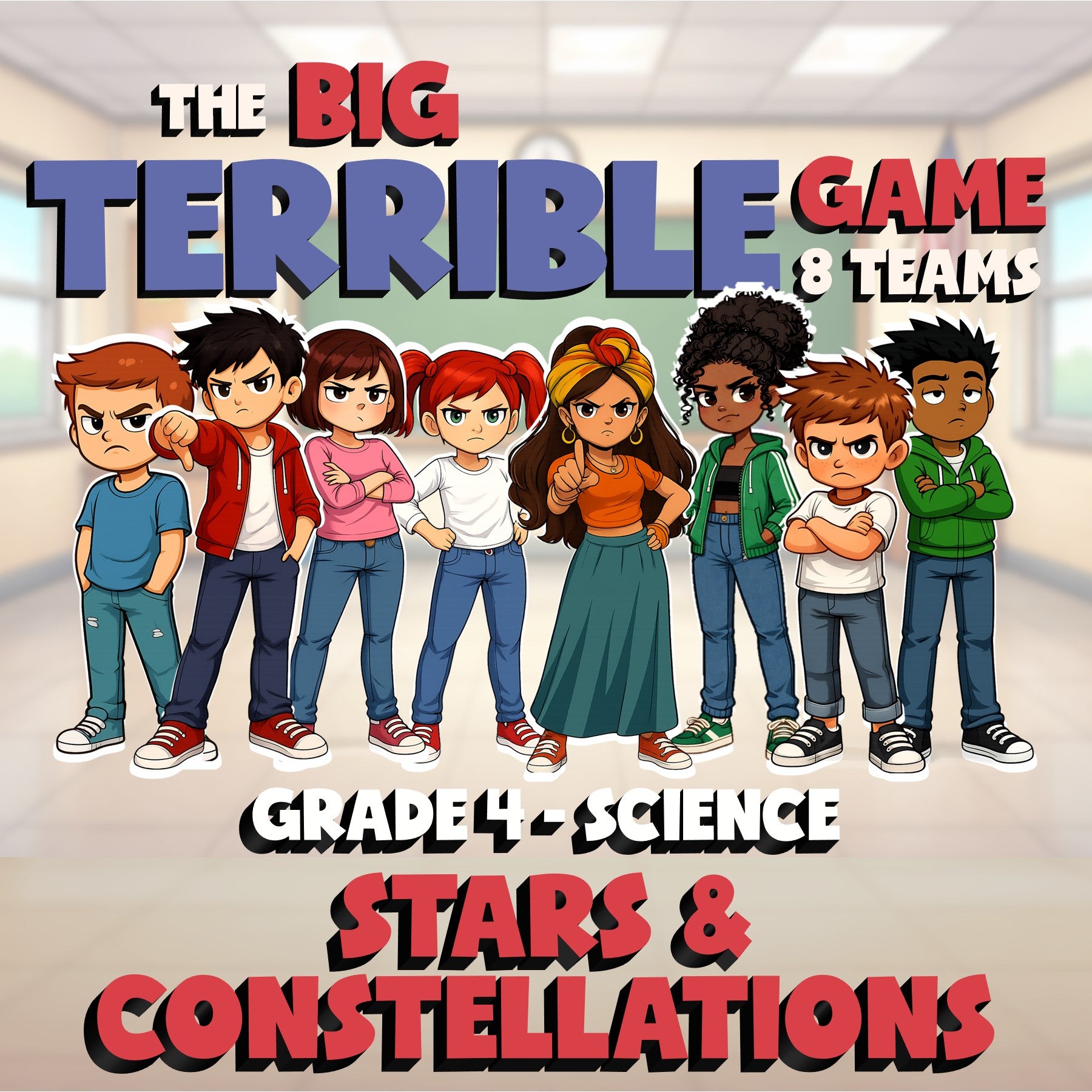 Stars & Constellations BIG TERRIBLE GAME - No Prep Grade 4 Science Review