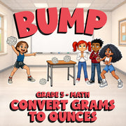 Convert Grams to Ounces BUMP Math Game - No Prep Grade 5 Review Activity