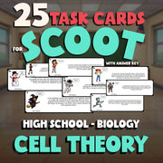 Cell Theory SCOOT TASK CARDS Science Game - No Prep Biology Review Activity