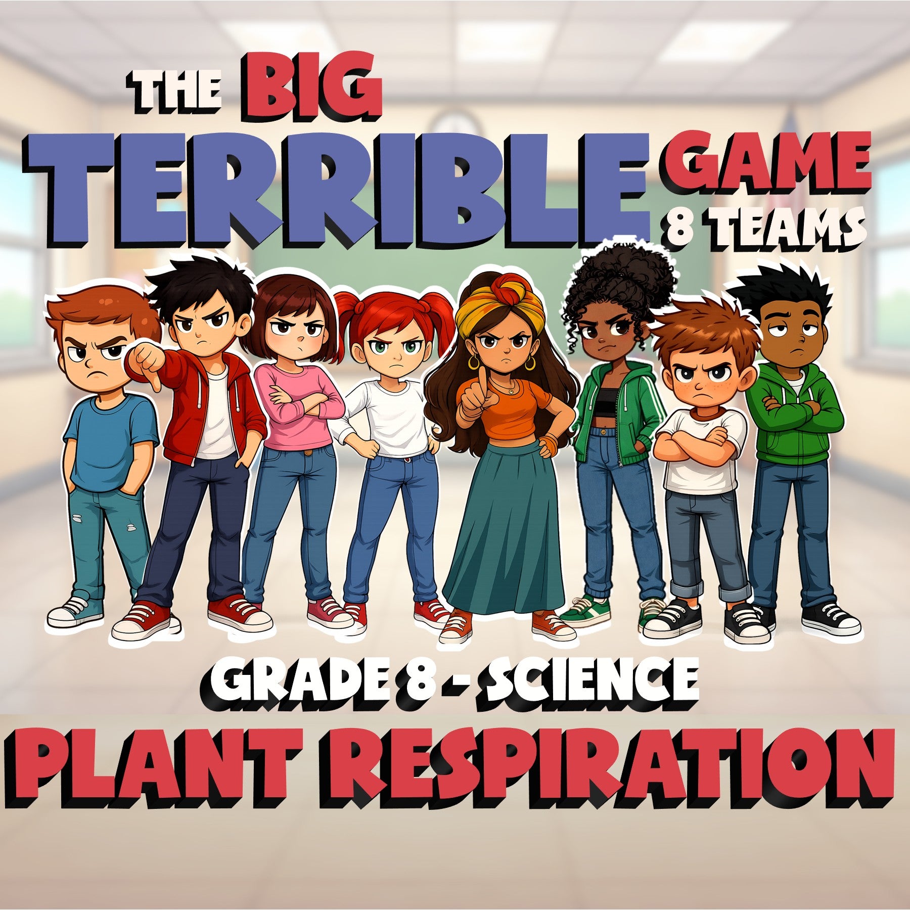 Plant Respiration BIG TERRIBLE GAME - No Prep Grade 8 Science Review Activity