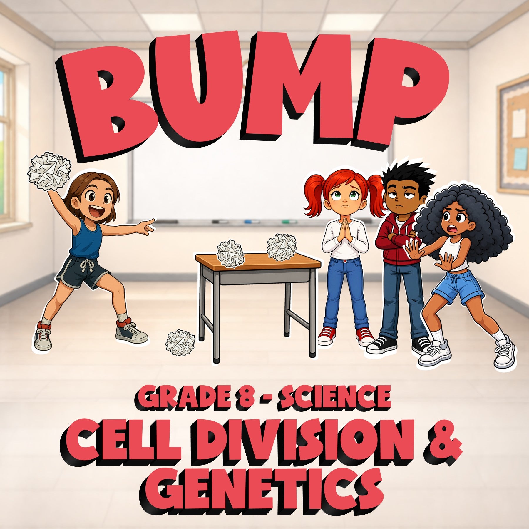 Cell Division & Genetics BUMP Science Game - No Prep Grade 8 Review Activity