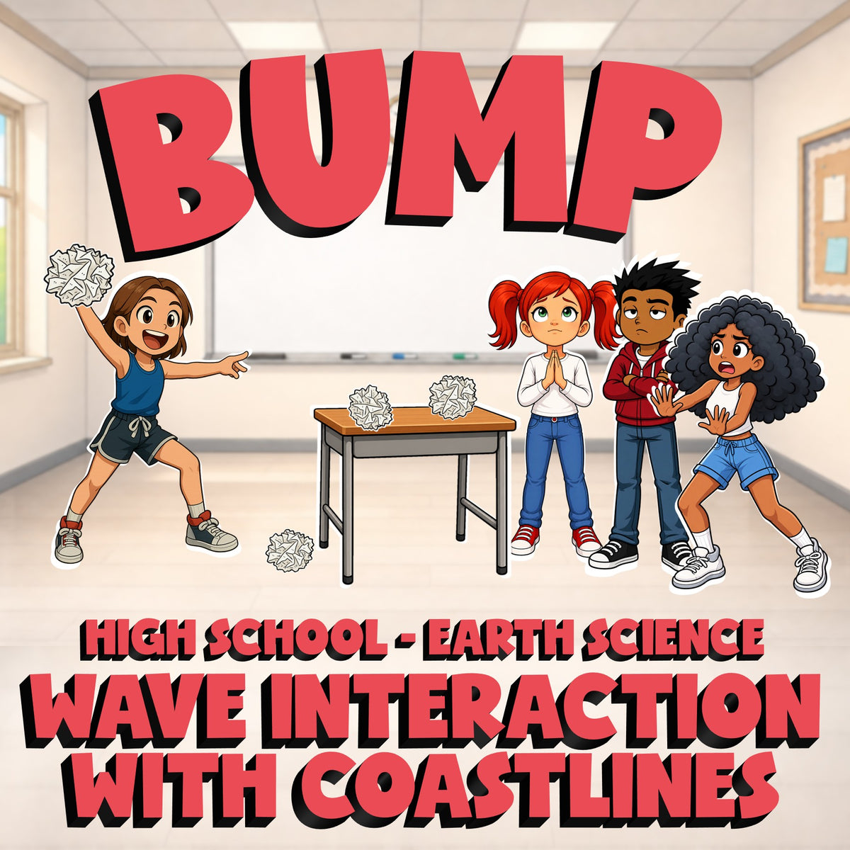 Wave Interaction with Coastlines BUMP Game - No Prep Earth Science Review