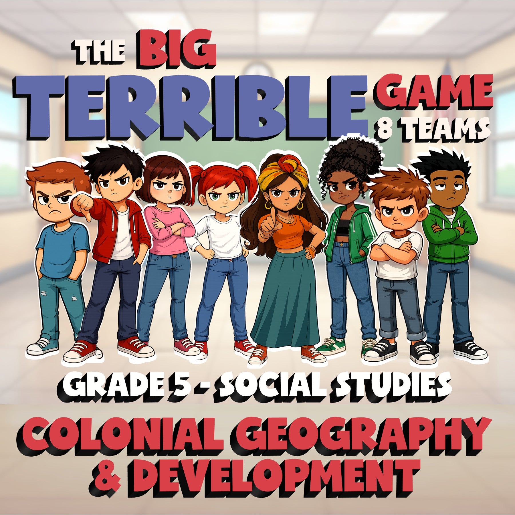Colonial Geography & Development BIG TERRIBLE GAME - Grade 5 Socials Review