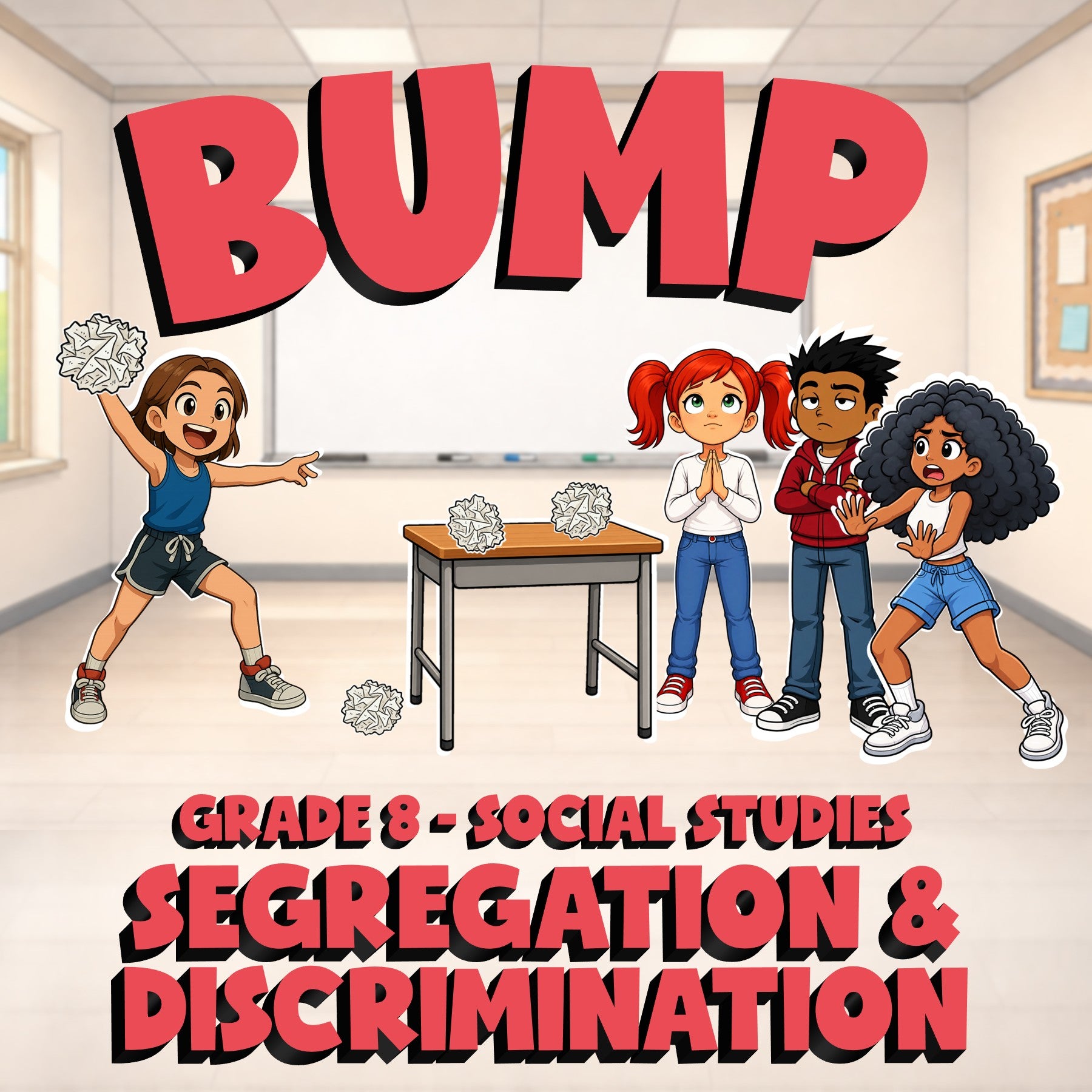 Segregation & Discrimination BUMP Socials Game - No Prep Grade 8 Review Activity