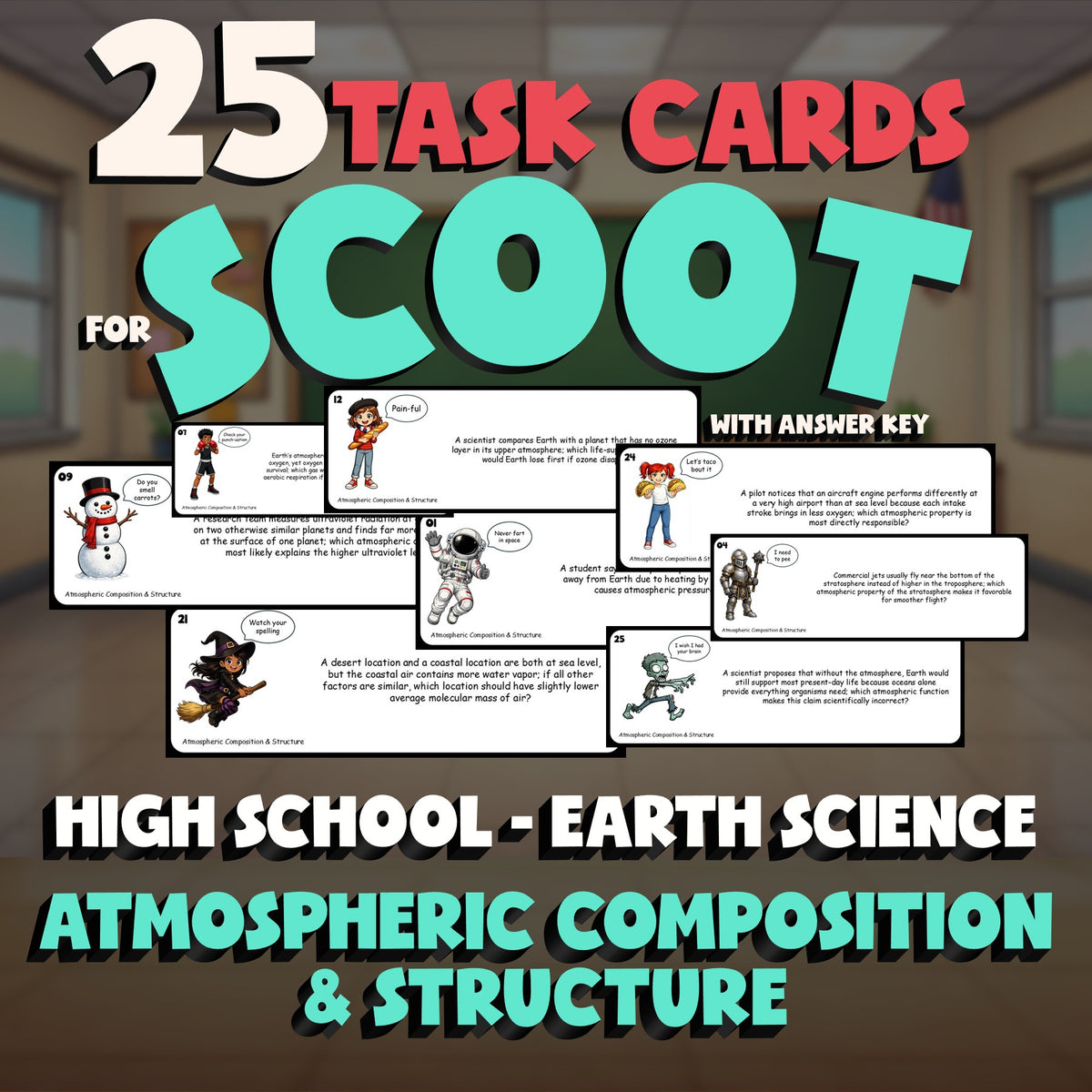 Atmospheric Composition & Structure SCOOT TASK CARDS Game - Earth Science