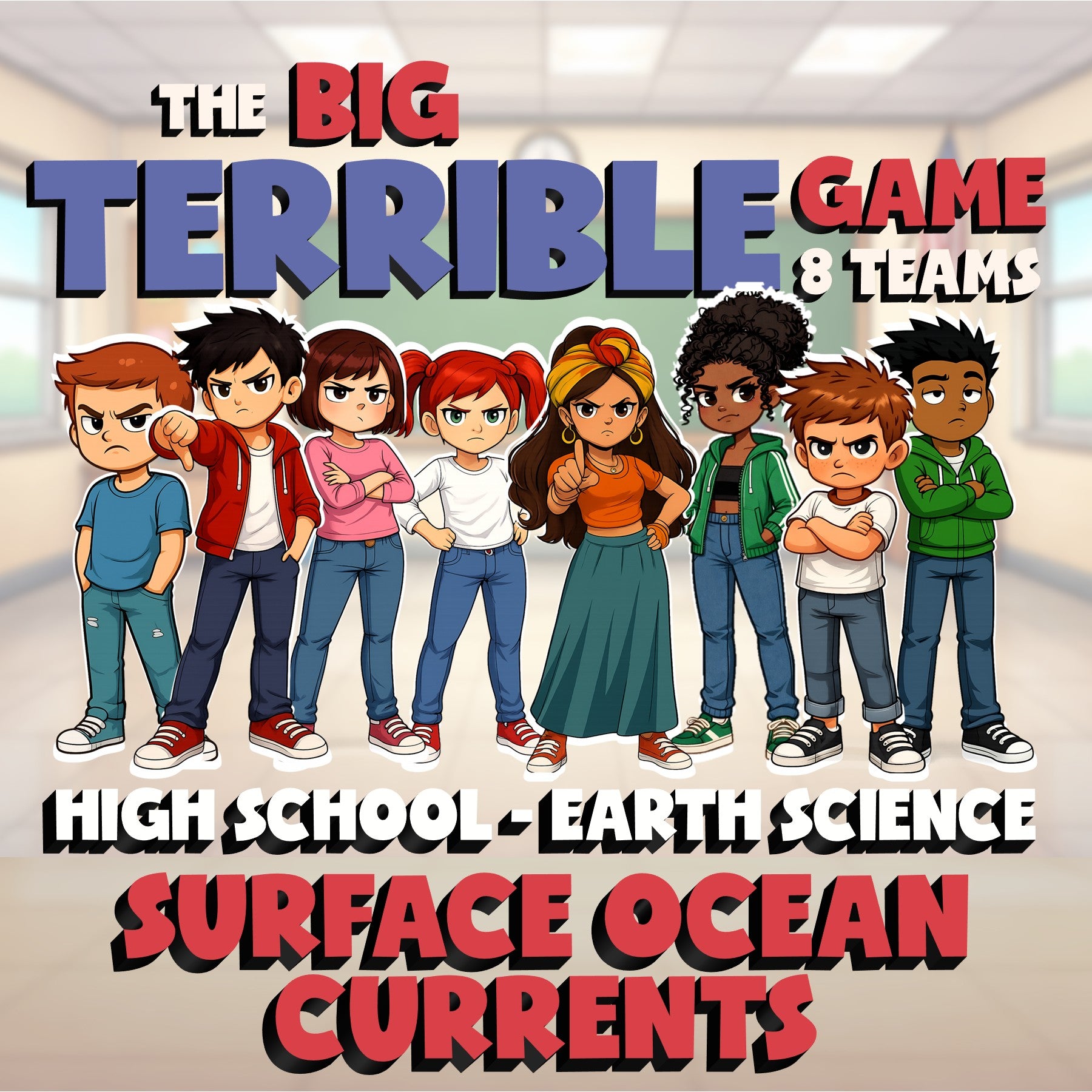 Surface Ocean Currents BIG TERRIBLE GAME - No Prep Earth Science Review Activity
