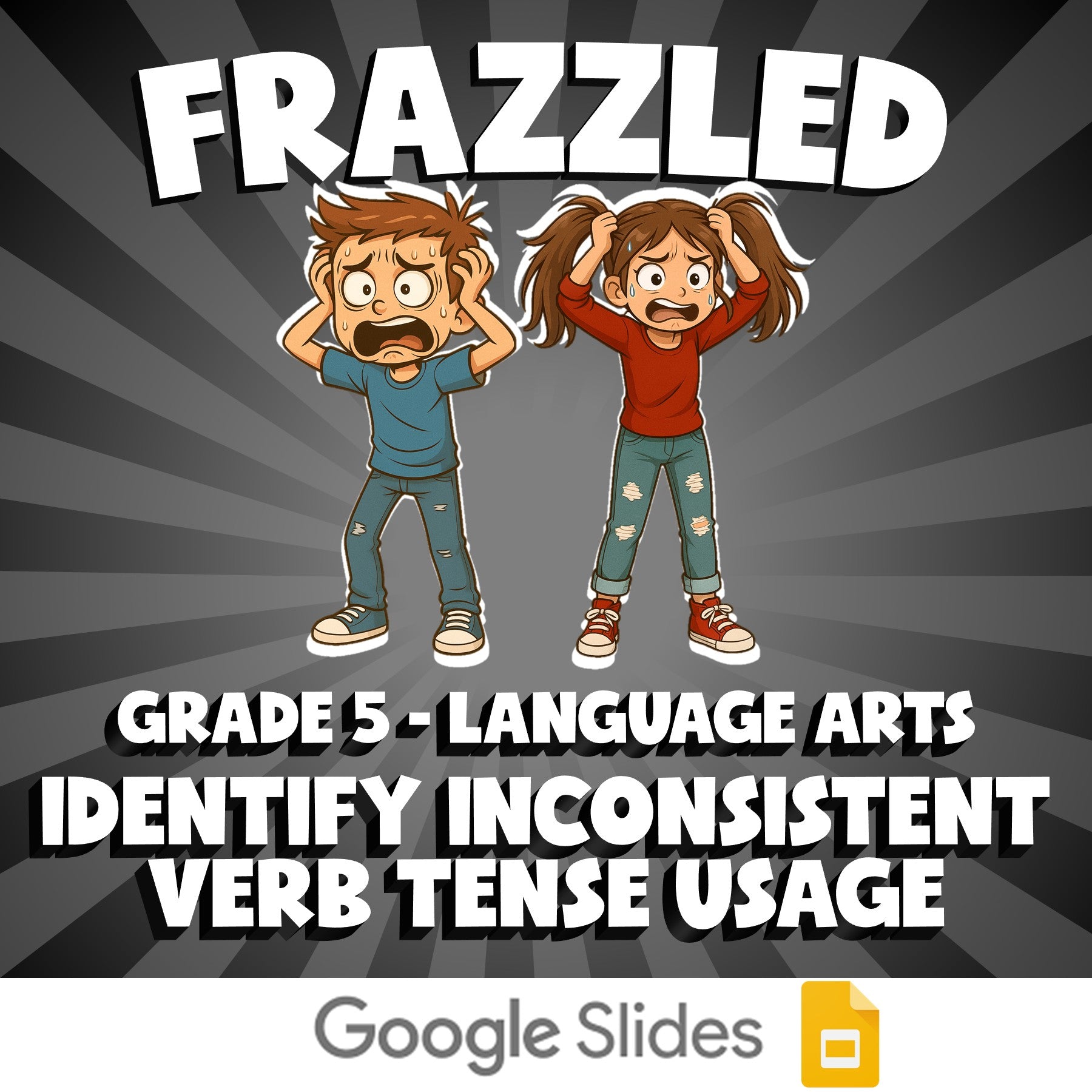 Identify Inconsistent Verb Tense Usage FRAZZLED ELA Game - No Prep Grade 5