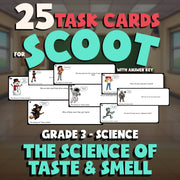 The Science of Taste & Smell SCOOT TASK CARDS Science Game - No Prep Grade 3