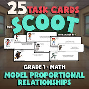 Model Proportional Relationships SCOOT TASK CARDS Math Game - No Prep Grade 7