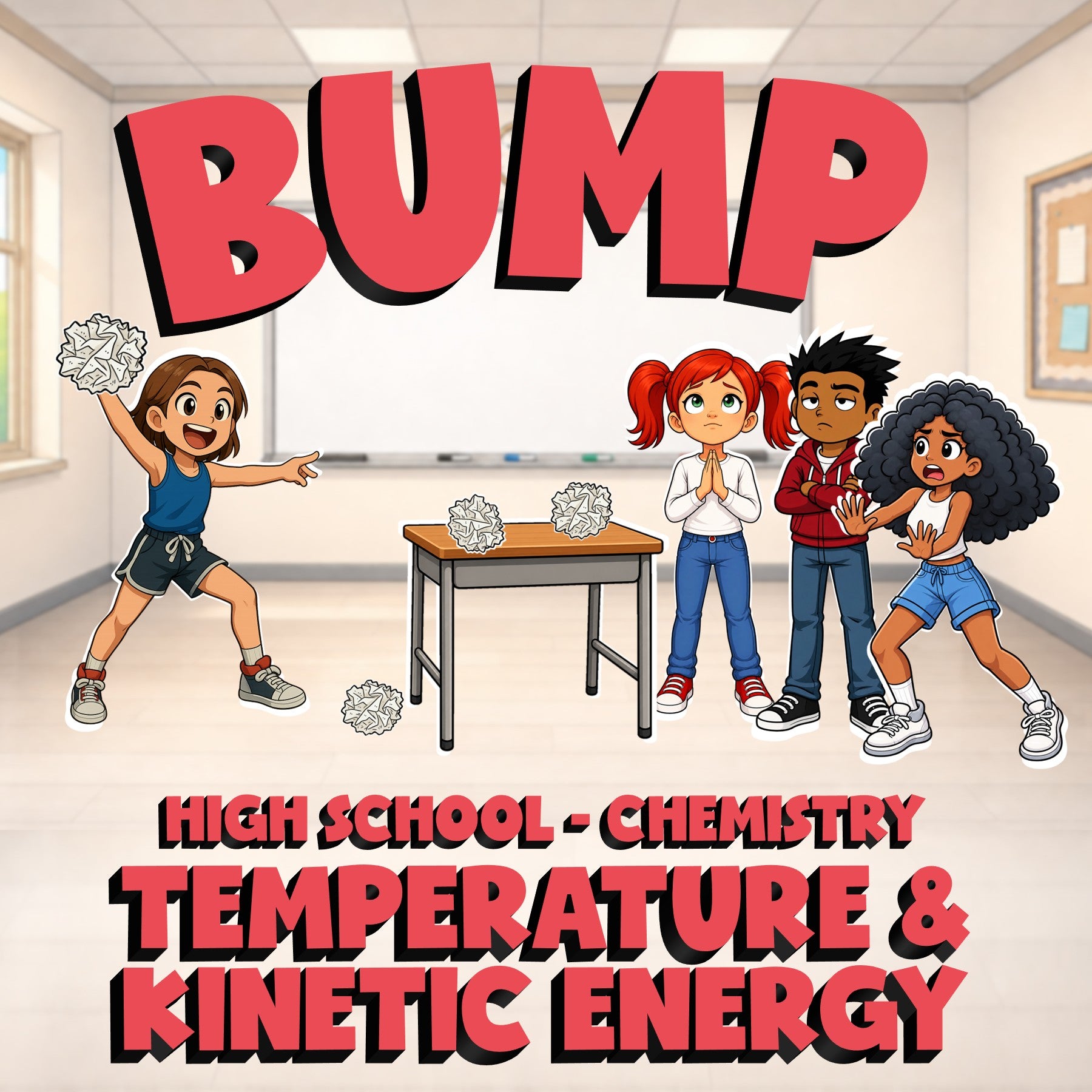 Temperature & Kinetic Energy BUMP Science Game - No Prep Chemistry Review