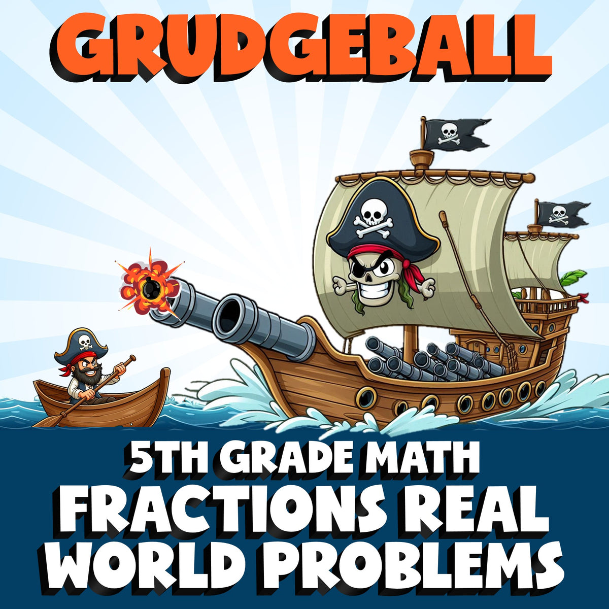 Fractions Real World Problems GRUDGEBALL Math Game - No Prep Grade 5 Review