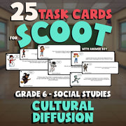 Cultural Diffusion SCOOT TASK CARDS Socials Game - No Prep Grade 6 Review