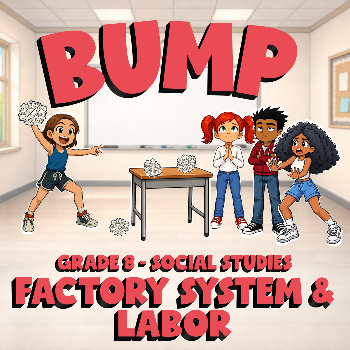 Factory System & Labor BUMP Socials Game - No Prep Grade 8 Review Activity
