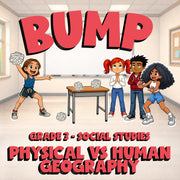 Physical vs Human Geography BUMP Socials Game - No Prep Grade 3 Review Activity