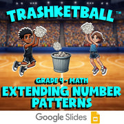 Extending Number Patterns TRASHKETBALL Math Game - No Prep Grade 4 Review
