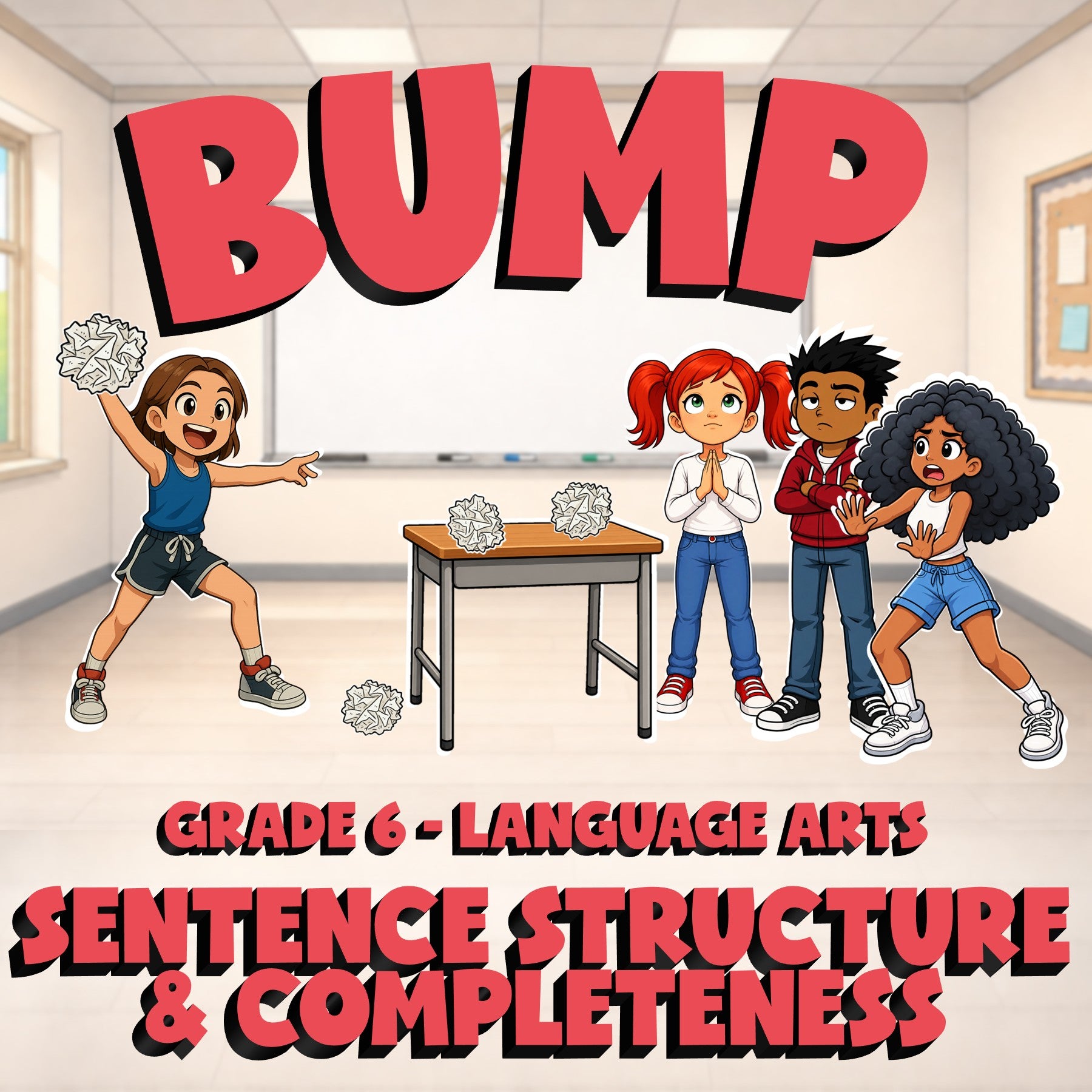 Sentence Structure & Completeness BUMP ELA Game - No Prep Grade 6 Review