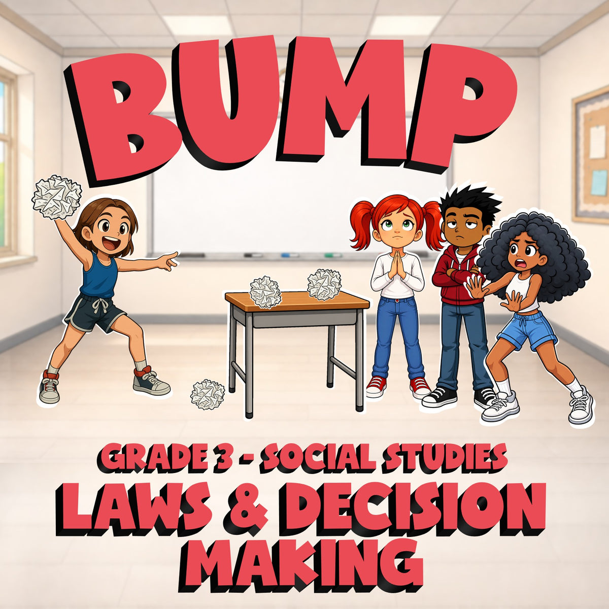Laws & Decision Making BUMP Socials Game - No Prep Grade 3 Review Activity