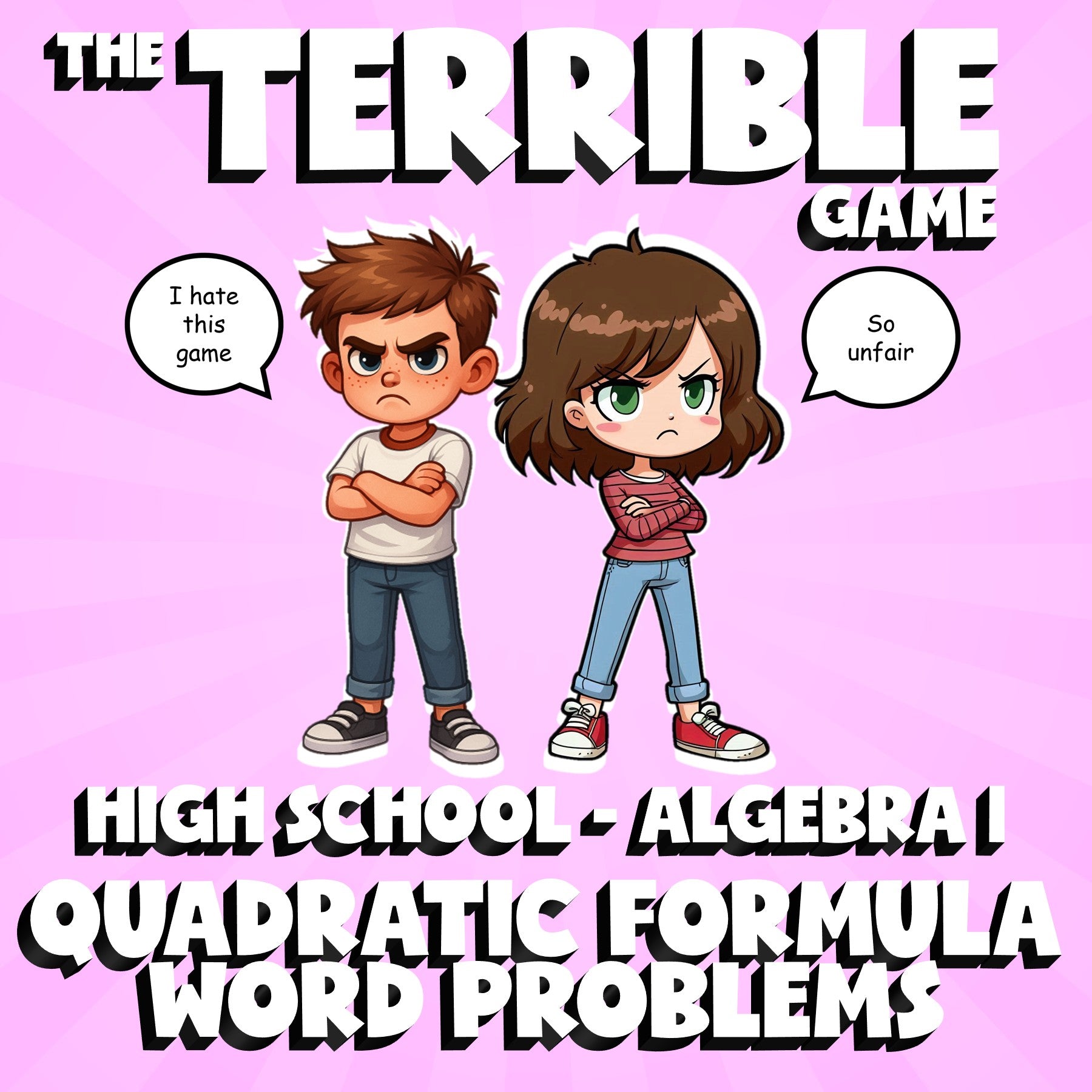 Quadratic Formula Word Problems THE TERRIBLE GAME - No Prep Algebra 1 Review