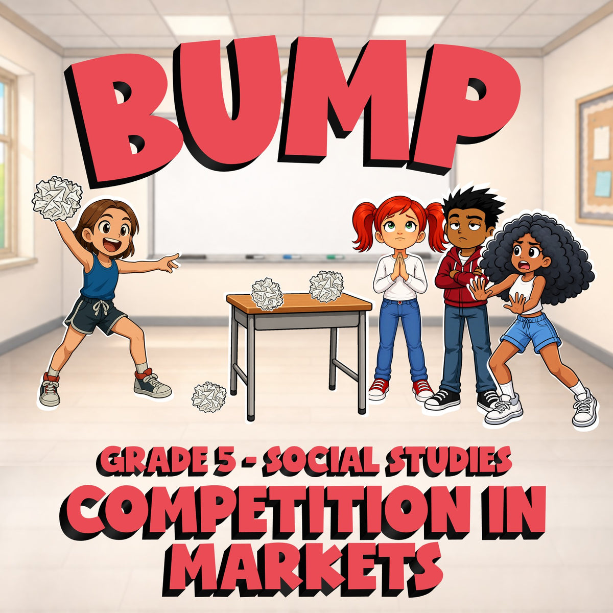 Competition in Markets BUMP Socials Game - No Prep Grade 5 Review Activity