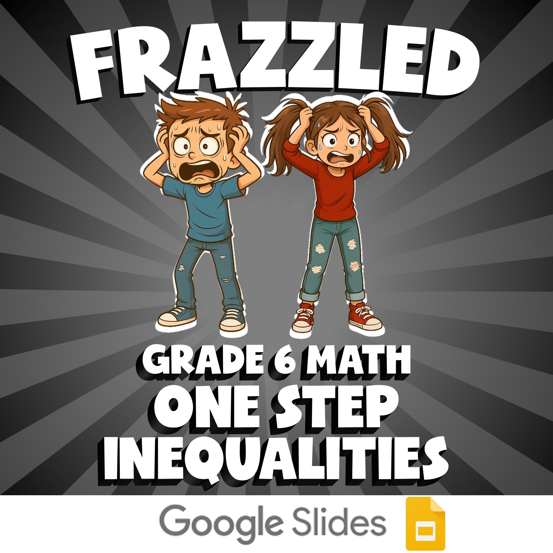 One Step Inequalities FRAZZLED Math Game - No Prep Grade 6 Review Activity