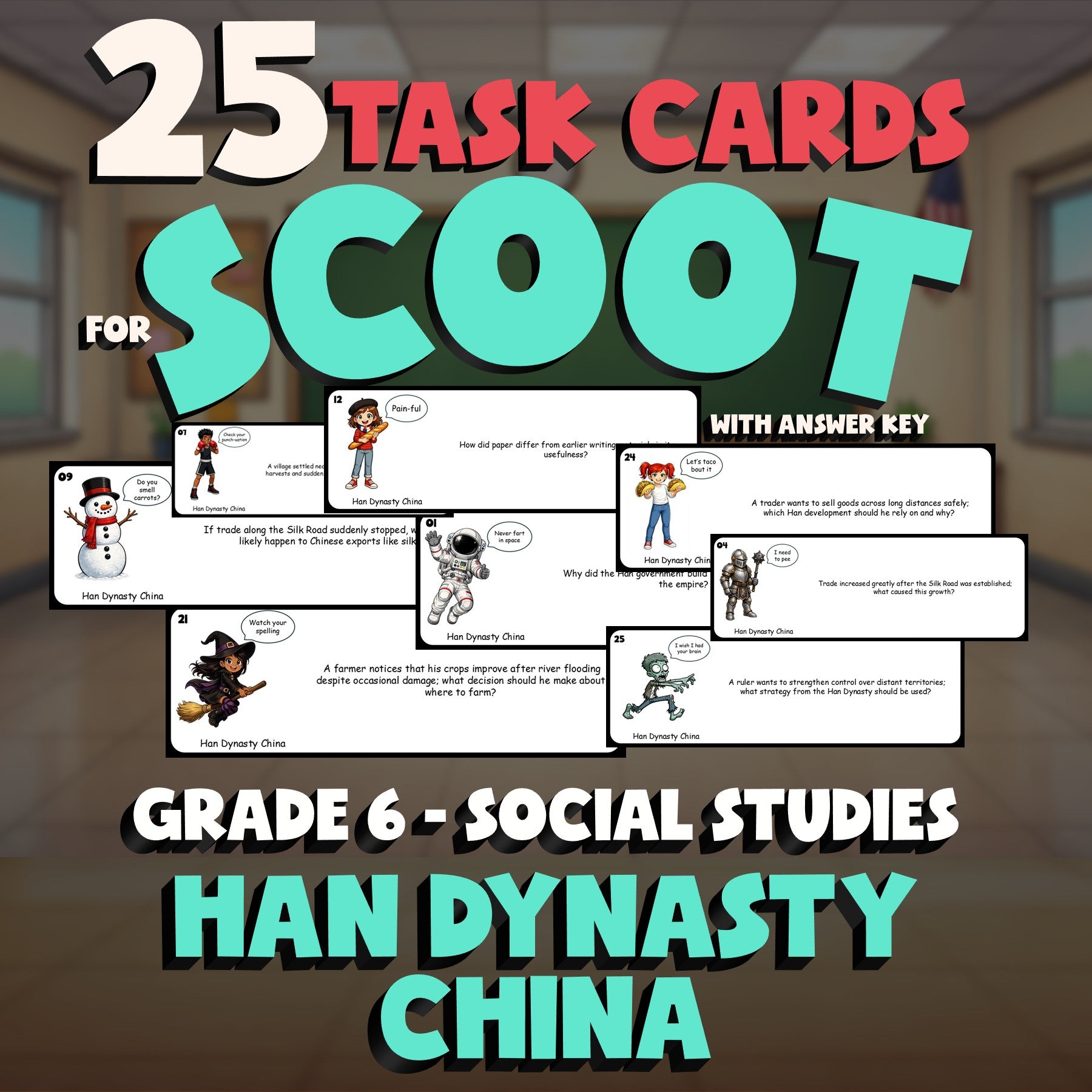 Han Dynasty China SCOOT TASK CARDS Socials Game - No Prep Grade 6 Review