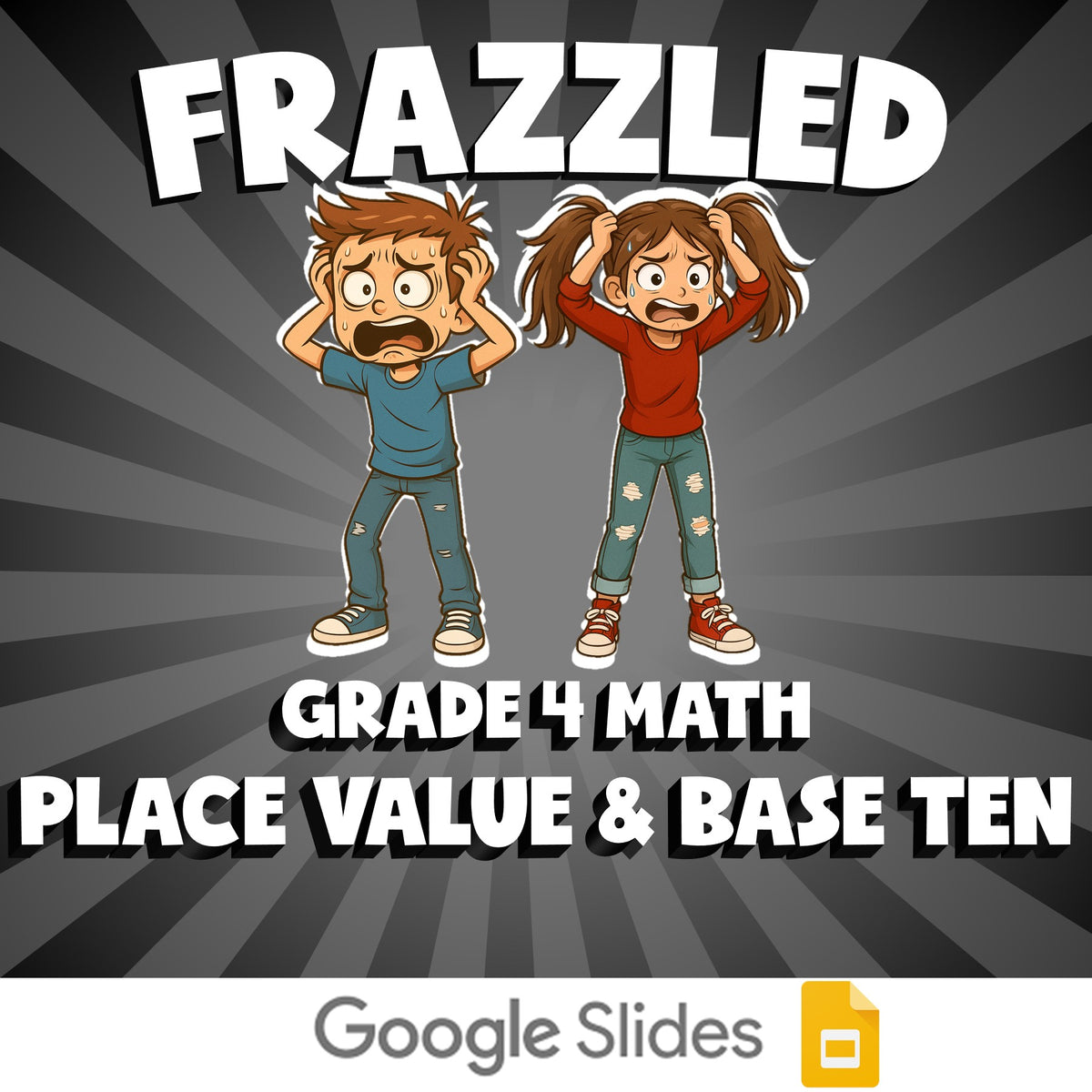 Place Value & Base Ten FRAZZLED Math Game - No Prep Grade 4 Review Activity