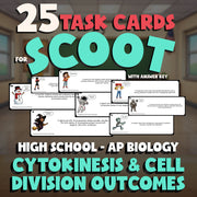 Cytokinesis & Cell Division Outcomes SCOOT TASK CARDS Science Game - AP Biology