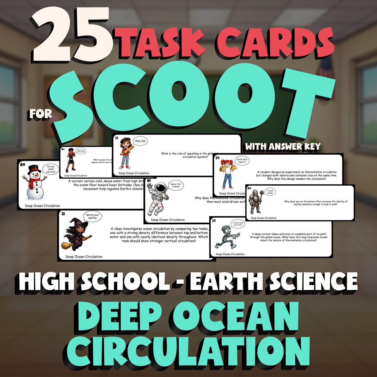 Deep Ocean Circulation SCOOT TASK CARDS Game - No Prep Earth Science Review