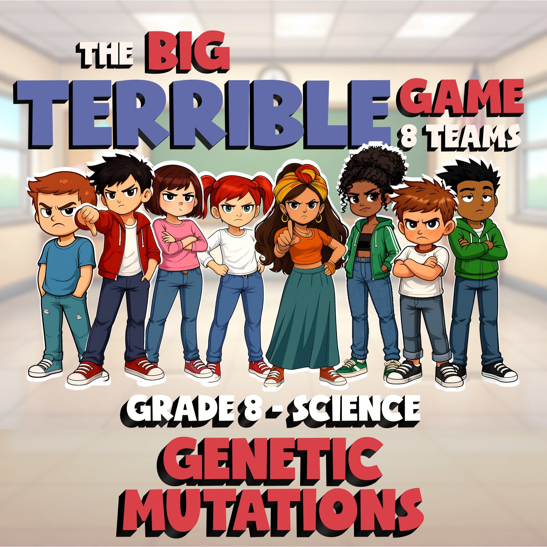 Genetic Mutations BIG TERRIBLE GAME - No Prep Grade 8 Science Review Activity