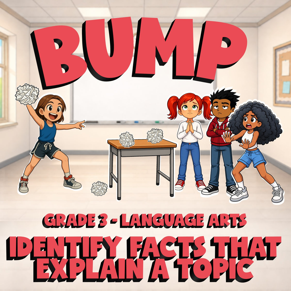 Identify Facts That Explain a Topic BUMP ELA Game - No Prep Grade 3 Review