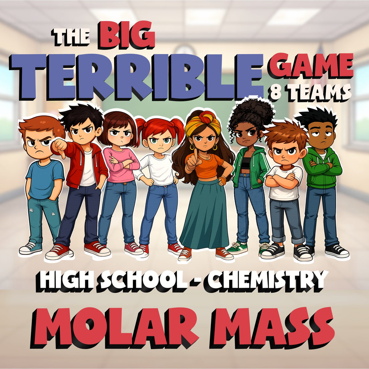 Molar Mass BIG TERRIBLE GAME - No Prep Chemistry Science Review Activity