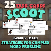 Strategies for Complex Word Problems SCOOT TASK CARDS Math Game - Grade 5