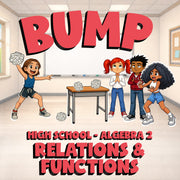 Relations & Functions BUMP Math Game - No Prep Algebra 2 Review Activity