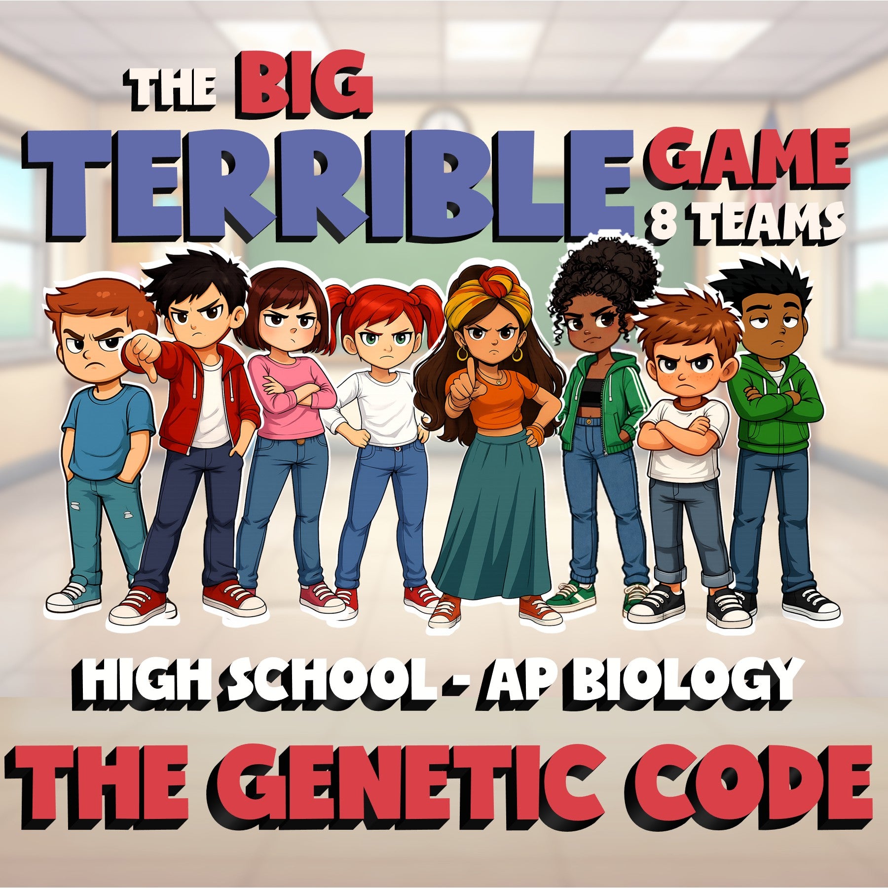 The Genetic Code BIG TERRIBLE GAME - No Prep AP Biology Science Review Activity