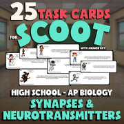 Synapses & Neurotransmitters SCOOT TASK CARDS Science Game - No Prep AP Biology