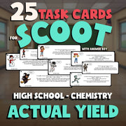 Actual Yield SCOOT TASK CARDS Science Game - No Prep Chemistry Review Activity