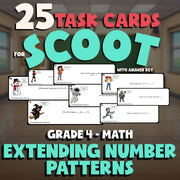 Extending Number Patterns SCOOT TASK CARDS Math Game - No Prep Grade 4 Review
