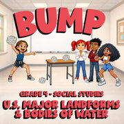 U.S. Major Landforms & Bodies of Water BUMP Socials Game - No Prep Grade 4