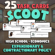 Expansionary & Contractionary Policy SCOOT TASK CARDS Economics Game - No Prep