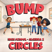 Circles BUMP Math Game - No Prep Algebra 2 Review Activity